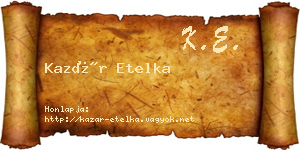 Kazár Etelka névjegykártya