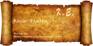 Kazár Etelka névjegykártya